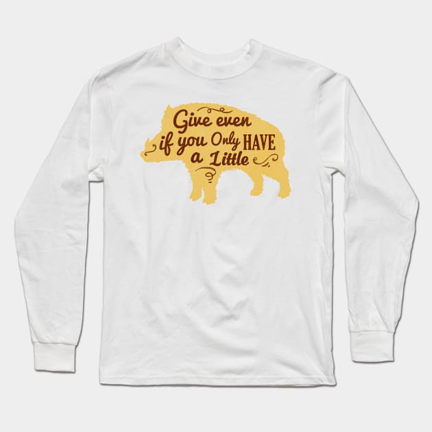 Pig silhouette with motivational words of wisdom Long Sleeve T-Shirt by Voxen X